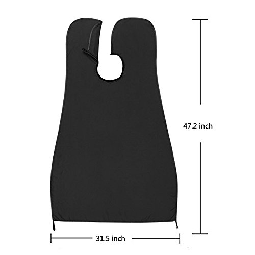 BeYself Bart Schürze für Bartgestaltung Beard Apron Cape und Professionelle Kamm Rasieren – Bart Lätzchen für Schneiden des Bartes und Sauberes – Schwarz - 4