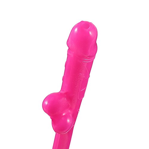 iLoveCos Hen Night Willy Penis Cocktail Strohhalme Hen Party Zubehör Trinkhalme Saugen Strohhalme heiß Rosa Pack von 20 - 3