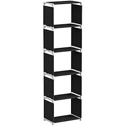 SONGMICS Étagère de Rangement. Bibliothèque à 5 Niveaux, Charge par étagère de 5 kg, 50 x 30 x 180 cm, pour Chambre, Salon, Penderie, Noir LSN15H