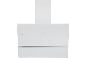KKT KOLBE Campana Extractora 90 cm | Campana de Pared Inclinada | acero inoxidable | vidrio bianco | apagado automático | Funcionamiento táctil | EASY909W