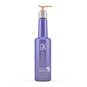 GK HAIR Global Keratin Miami Bombshell 9.5 Fl Oz Taming Blonde Purple Treatment - Hair Smoothing Toning Blowout Treatment Series Straightening Professional Results Removes Yellow Orange Brassy Tones