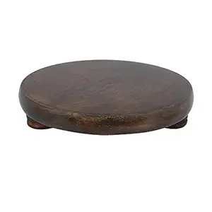 Ruby Creations Wooden Chakla/ Roti Maker/ Rolling Board/polpat (9 Inch) (Dark Brown)