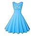 Produktbild Dasongff Damen Kleider Ärmelloses Spitzenkleid Partykleid Abendkleider Ballkleid Dots Pinup Cocktailkleid Businesskleid Swing Knielanges Kleid Druckkleid Freizeitkleid