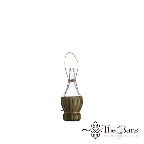 The bars Fiaschetto in Vetro impagliato da 100 ml con Tappo per Sale/Pepe