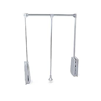 Barre De Penderie Escamotable Hydraulique - Réglable 89-121 Cm, Charge 30 Kg - Gain De Place