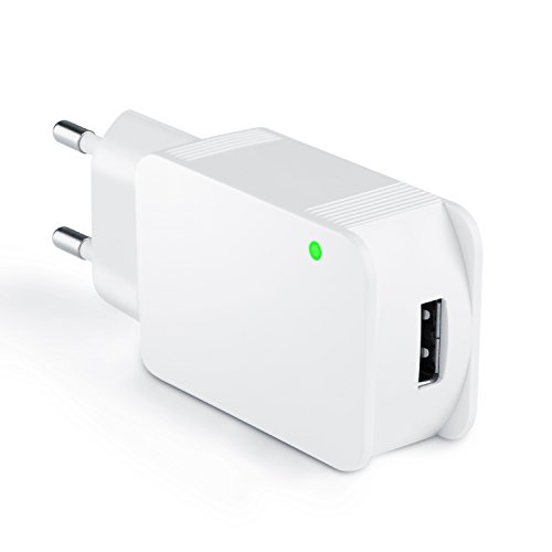 CSL - 2A Caricabatterie da muro | Alimentatore 1 Port USB 2000mA | Caricatore USB per Samsung Galaxy S8 / S8+ / Note 8, LG G5 / G6, Nexus 5X / 6P, HTC 10, iPhone X / 8 / 8 Plus, iPad Pro/ Air ecc | Bianco