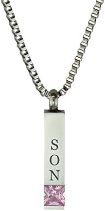 Son Quantum Pink Crystal Urn Pendant - Memorial Ash Keepsake - Cremation Jewellery