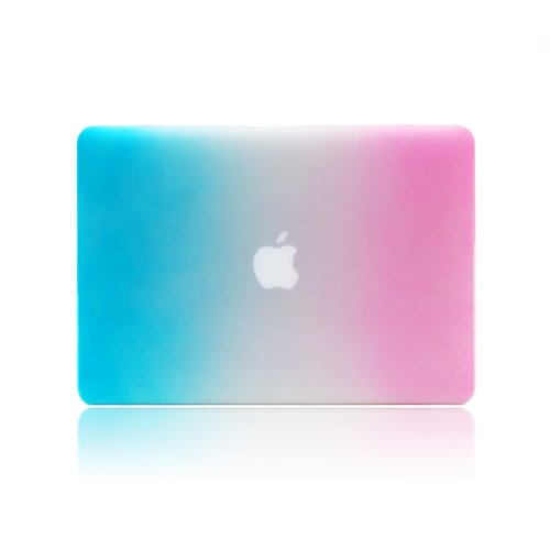 i-Buy Matte Gummierte Harte Schutzhülle Hülle für Apple Macbook Pro 13.3 Zoll mit Retina Display + Schutzfolie + Silikon Tastaturschutz + Anti-Staub-Stecker – Regenbogen - 5