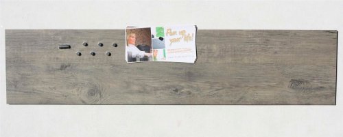 Magnet-Tafel/Board in Holz-Optik: Eiche "Grau", Pinnwand aus Vinyl mit Stahl-Rückseite, 100cm x 22,5cm