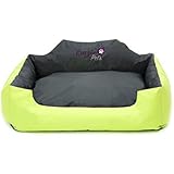 Purple-Pets Modern Hundebett, wasserresistent, Hundekorb, Hundekörbchen, Haustierbett, leicht zu reinigen (groß, lindgrün)