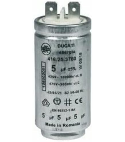 Condensatore Di Avviamento Per Motore 45uF 450VAC 45x84mm - Lumonic, Attacco A Spina