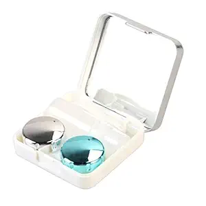 Geekmonkey Eyekan Travel Contact Lens Case Box with Mirror (Silver)