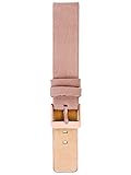 Oozoo Armband Uhrenband Uhrenarmband Leder Lederband mit rosefarbener Dornschließe Pinkgrau - 12 mm