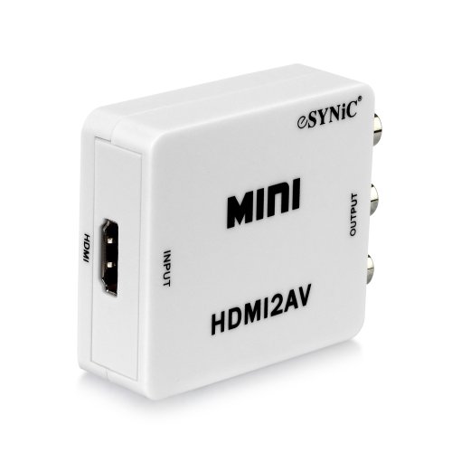 HDMI zu AV Konverter – HDMI zu Composite Wandler bis 1080P HDMI auf RCA AV 3RCA CVBS Video Audio R L Adapter mit USB Kabel für Aufladung für Xbox Xbox360 Blu-ray SKY HD VHS VCR DVD DVR PAL/NTSC Videoausgangssignal – Weiß - 4