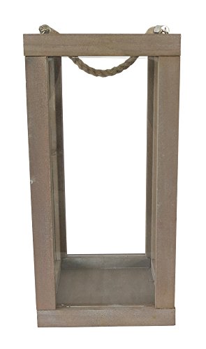 Holz Laterne mit Echtglasscheiben 30cm - 3