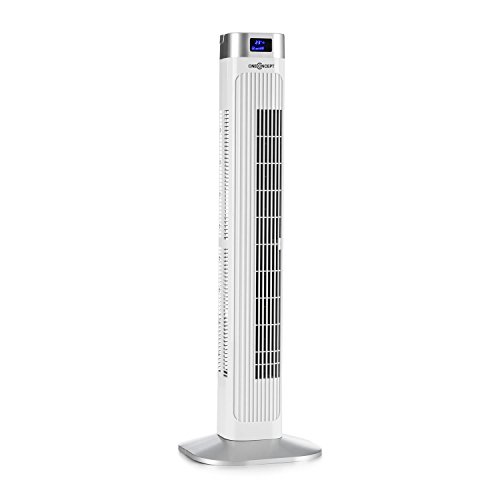 oneConcept • Hightower 2G • Säulenventilator • Standventilator • Turmventilator • mit Fernbedienung • 50 Watt • Timer • 3 Geschwindigkeiten • 3 Ventilationsmodi • Schwenkfunktion • LED-Display • Innenraumtemperaturanzeige • Turmbauweise • weiß - 3