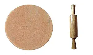 SHRI MADHURI Marble Roti Roller/Chakla-Belan/Rolling Board (9 in, Pink Chakla Belan 9 Inch)