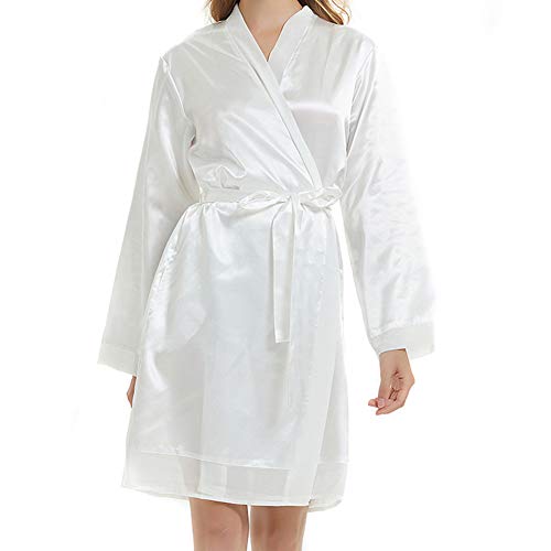 New Dance Kimono Robe Femmes Longue, Femmes Chemises de Nuit Dentelle Robe Peignoir en Satin de Soie Robe de Nuit de Demoiselle d'honneur Pyjamas