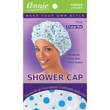 Annie Premium Deluxe Shower cap Blue Dots