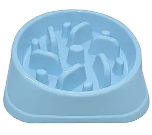 Dog Slow Feeder Bowl, Non Slip Puzzle Bowl - Anti-Gulping Pet Slower Food Feeding Dishes - Interactive Bloat Stop Dog Bowls - Durable Preventing Choking Healthy Food Fun Design Dogs Bowl (Blue)