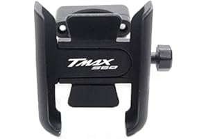 ANYWAY Porta cellulare per moto per Tmax Tech Max TMAX 560 TMAX560 Morsetto per staffa per telefono anti-vibrazione Tipo universale per manubrio(Nero)