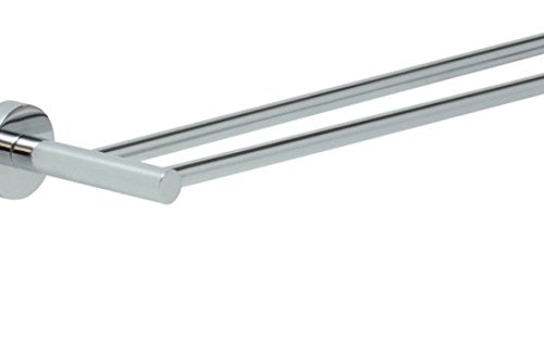 nie wieder bohren HM212 Hoom doppelte Badetuchstange 64 cm, Messing massiv, hochglanzverchromt inklusive nie wieder bohren – Befestigungstechnik - 8