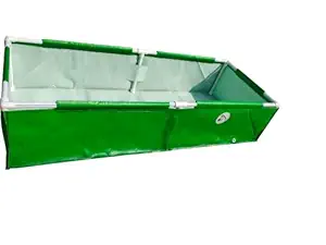 Vila Organics Terrace Gardening HDPE Plastic Rectangular Grow Bags for Vegetable and Plants 5 X 2 X 1 feet 350 GSM with PVC Pipes Green & White Fitting Box