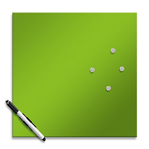 Eurographics MB-GREEN3030 Memo Board, Magnet- und Schreibtafel aus Glas, inklusive Stift und Magnete, 30 x 30 cm, grün