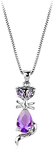 La Vivacita Cat necklace Amethyst swarovski crystals 18K rose Gold plated Quality gift Women