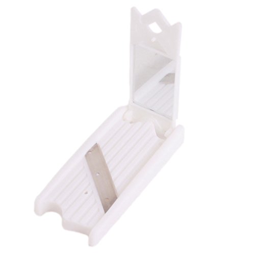 Hengsong Portable Beauty Cucumber Slicer Facial Mask Potato Cutter Peeler Thin Slicer Blade Razor with Mirror (White)