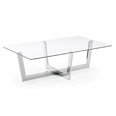 Kavehome Table basse Plam, verre transparent