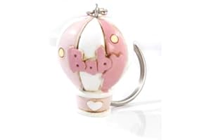 Mandorle by Paben 24 Pezzi Bomboniera Bambina Battesimo Nascita Portachiavi Mongolfiera Rosa Baby