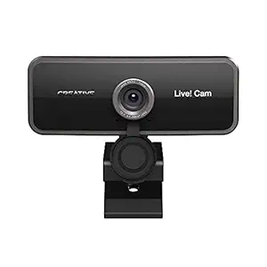 (Renewed) Creative Live! Cam Sync 1080p Full HD Wide-Angle USB Webcam with Dual Built-in Mic, Privacy Lens Cap, Universal Tripod Mount, High-res Video Calling, Recording, and Streaming Camera for PC or Mac