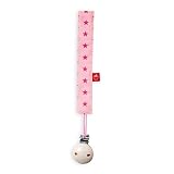 La Fraise Rouge 4251005603239 Schnullerband inklusiv Schnullerclip, Eve, rosa mit pinken Sternen