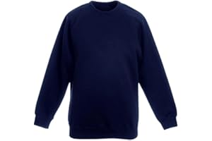 STYLO ONLINE Kids Sweatshirt Boys Girls Back to School Fleece Plain Jumper Childrens Unisex Crew Round Neck Pullover Uniform Top Lightweight PE Sweat Shirt