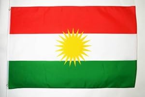 AZ FLAG - Kurdistan Flag - 3x5 Ft - Curdistan Flag 100% Polyester With Integrated Brass Eyelets - 150x90cm - 110g - Bright Colours