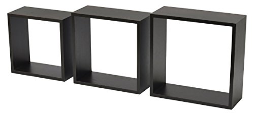 Kit 3 cubos - estantes decorativos 12mm grosor 30.27.24 wengue