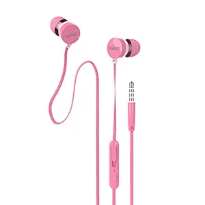 AGARO Rejoice Wired in Ear Earphones with Mic (Pink)