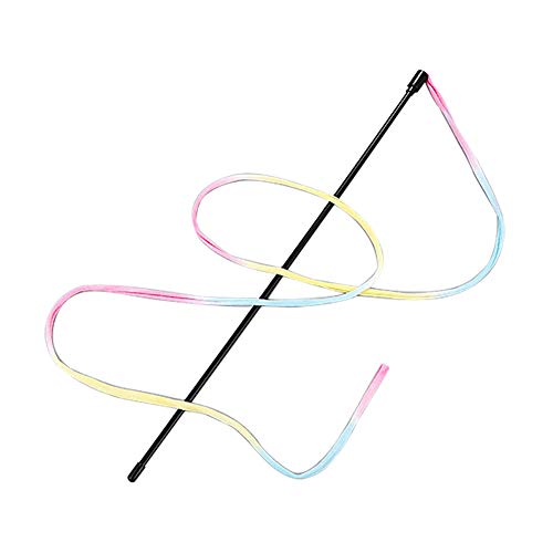 Eudola Rainbow Strip Cat Toy,Cat Feather Teaser Interactive Feather Toy Cat Wand Play Sticks