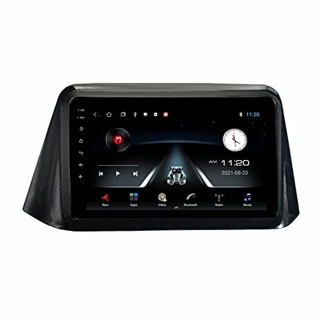 ModishOmbre 9 Inches Advanced Android 10 System 2GB RAM/32GB ROM Gorilla Glass/Full HD Display/WiFi/GPS/Steering Wheel Connectivity and Rear Parking Camera Maruti Suzuki Brezza 2022 Frame with Socket