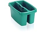 Un compartimento para agua y otro para utensilios de limpieza