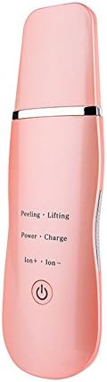 Face Pore Cleanser Ultrasonic Therapy USB Charging Skin Scrubber Galvanic Ion Spa Beauty Device Facial Massager Face Lifting Machine,Pink