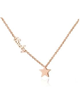 findout hochwertigen 14K Roségold vergoldet Titan Stahl Halskette Lucky Stars (f992)