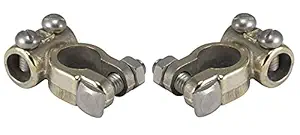 Globomotive Solderless Brass Battery Terminal(Tin plated)11.1 mm 1 Pair Negative and Positive for battery of 24V (Pack of 1)