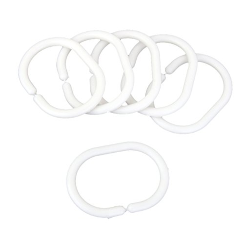 Generic 12x Gardinenringe Vorhangringe Gardinen Ringe Gardinenhaken für Gardinenstangen Stangen Kunststoff - 6