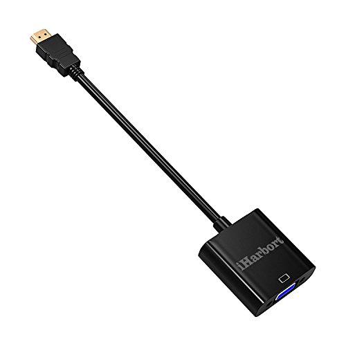 iHarbort HDMI zu VGA Adapter, High Speed 1080P Active HDMI zu VGA Konverter mit Audioausgang und Micro USB Ladekabel (Schwarz) - 5