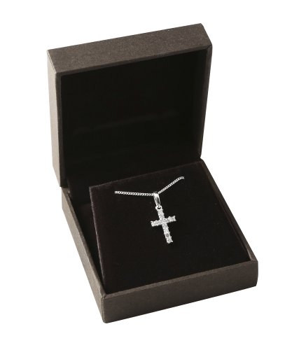 Sterling Silver and Sparkling zirconium Cross necklace for baby. Ideal to celebrate a Birth, Baptism or Christening.