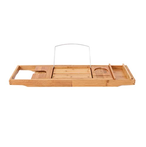 Preisvergleich Produktbild HhGold Badezimmerregale Palettenregal Badewannenständer Premium Bamboo Bath Tray Rack Durch ausziehbare Badewanne Caddy mit Weinglashalter und IPad-Halter Buchablage (Farbe : -, Größe : -)