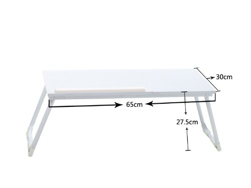 GreenForest Laptop Tisch Computertisch Schreibtisch 65.0CM*30.0CM*29.0CM Weiß+Beige