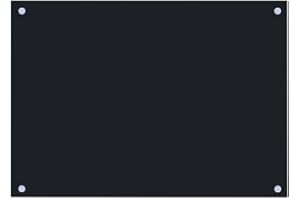 vidaXL Kitchen Backsplash Heat-resistant Scratch-resistant Kitchen Decor Wall Panel System Tile Splash Guard Black 70x50cm Tempered Glass